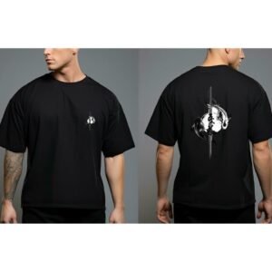 Bold Printed Tee abstract skull graphic front view