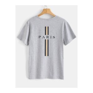 “Grey Paris Printed T-Shirt – stylish casual graphic tee for men and women” ✅