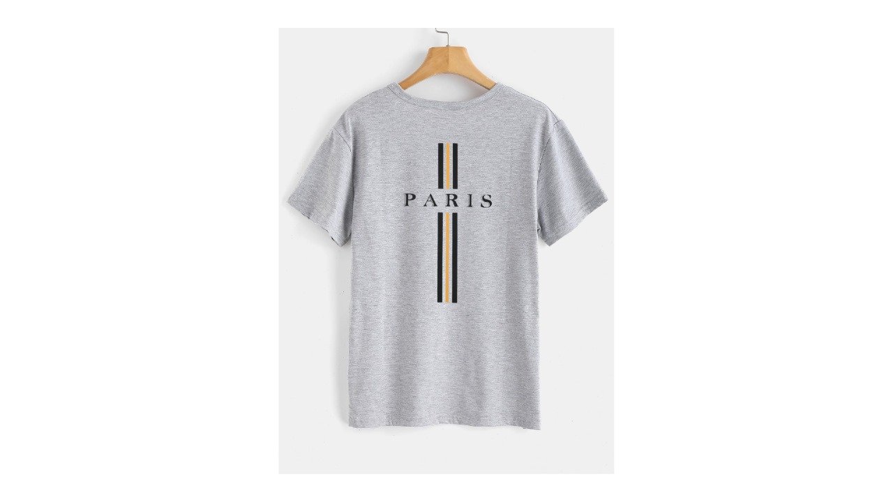 Grey Paris Printed T-Shirt – Stylish Casual Graphic Tee for Men & Women - Image 3