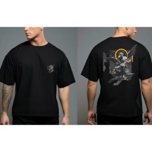 Japanese streetwear shirt Samurai Warrior graphic front view"