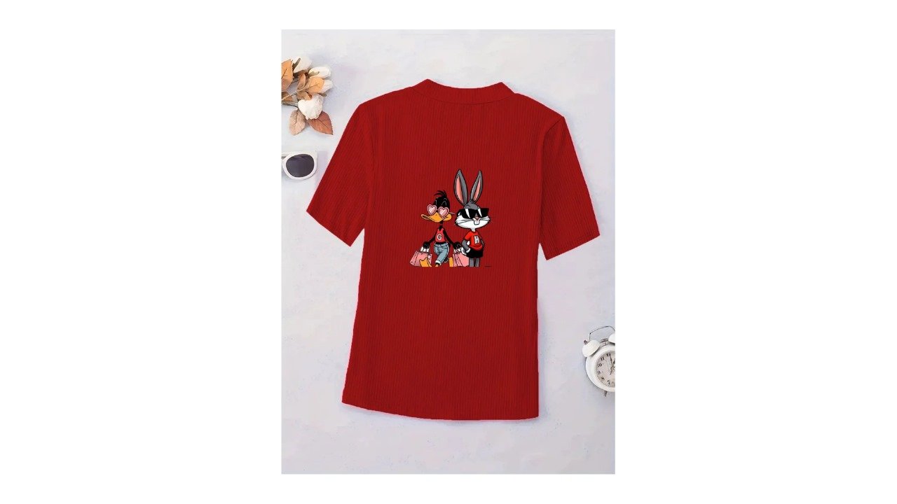 lack Cartoon Character Printed T-Shirt – Trendy Graphic Tee for Men & Women - Image 6