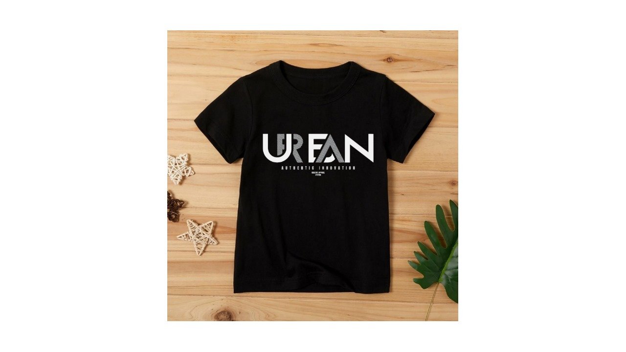 “Trendy urban fashion tee black streetwear graphic shirt”